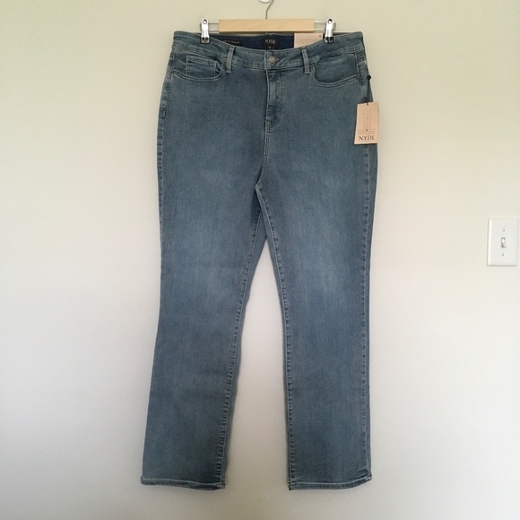 NWT NYDJ Womens Haley Blue Marilyn Straight Leg Denim Jeans Sz 18 Lift Tuck